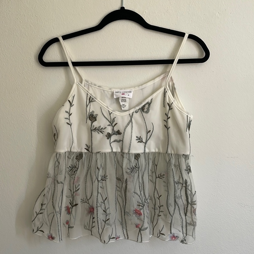 Boutique Floral Embroidered Tank